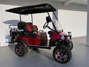 New Lifted Burgundy Forestor Lithium Golf Cart 01
